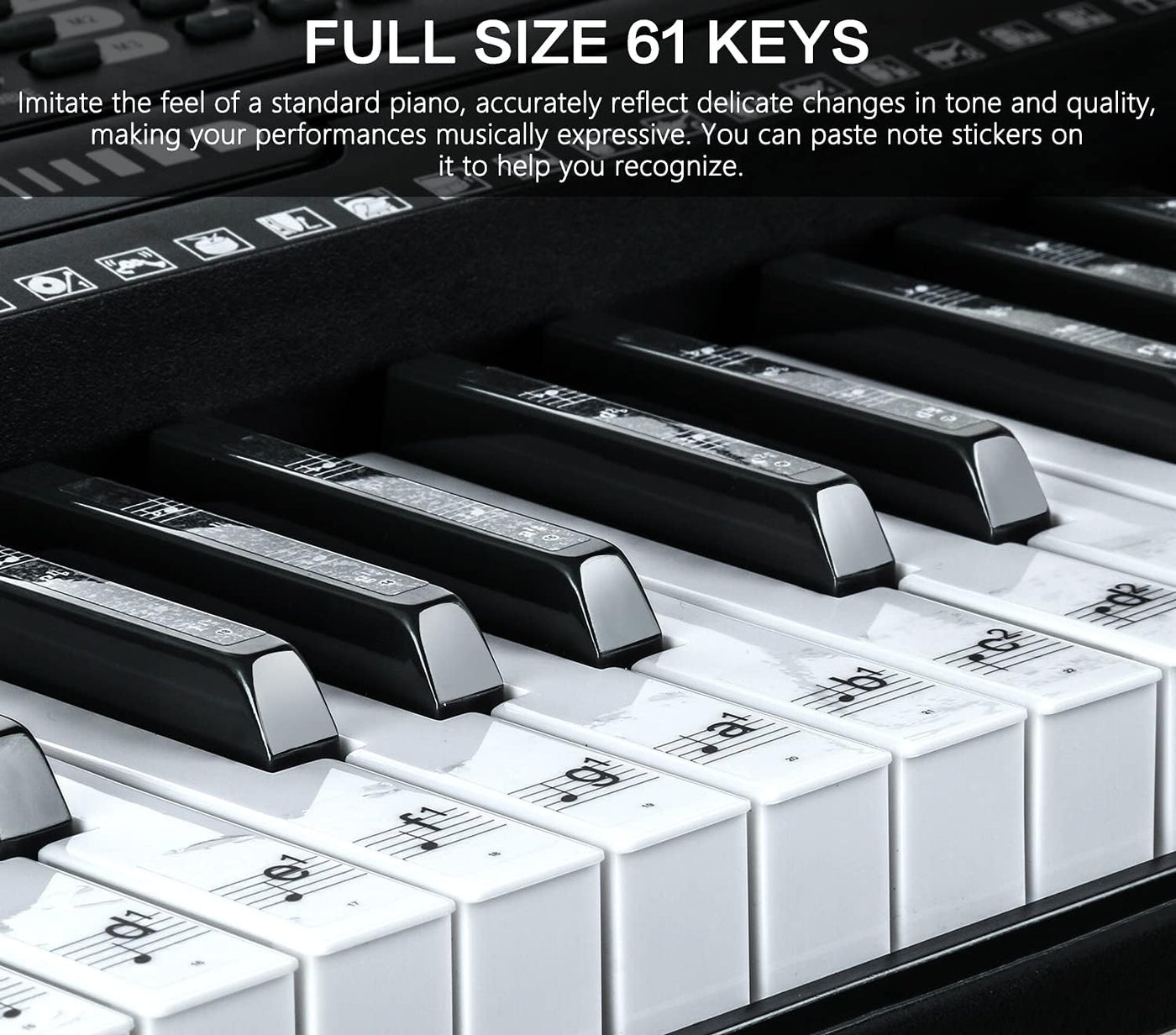 61 Key Portable Electronic Keyboard Piano w/Lighted Full Size Keys - $75