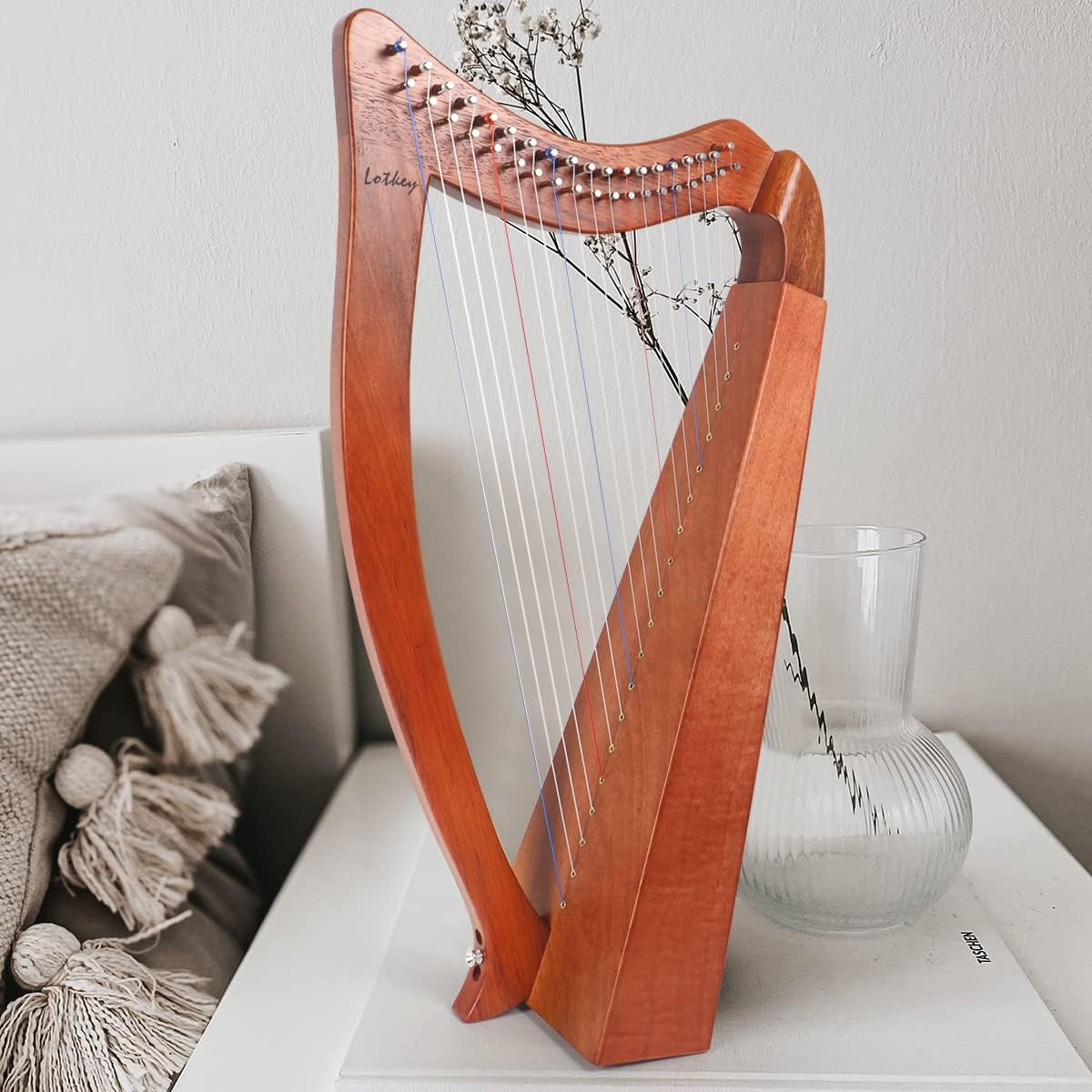 Harp, Lotkey 19 Strings Lyre Harp for Beginner Adult (No Spare Strings) - $120