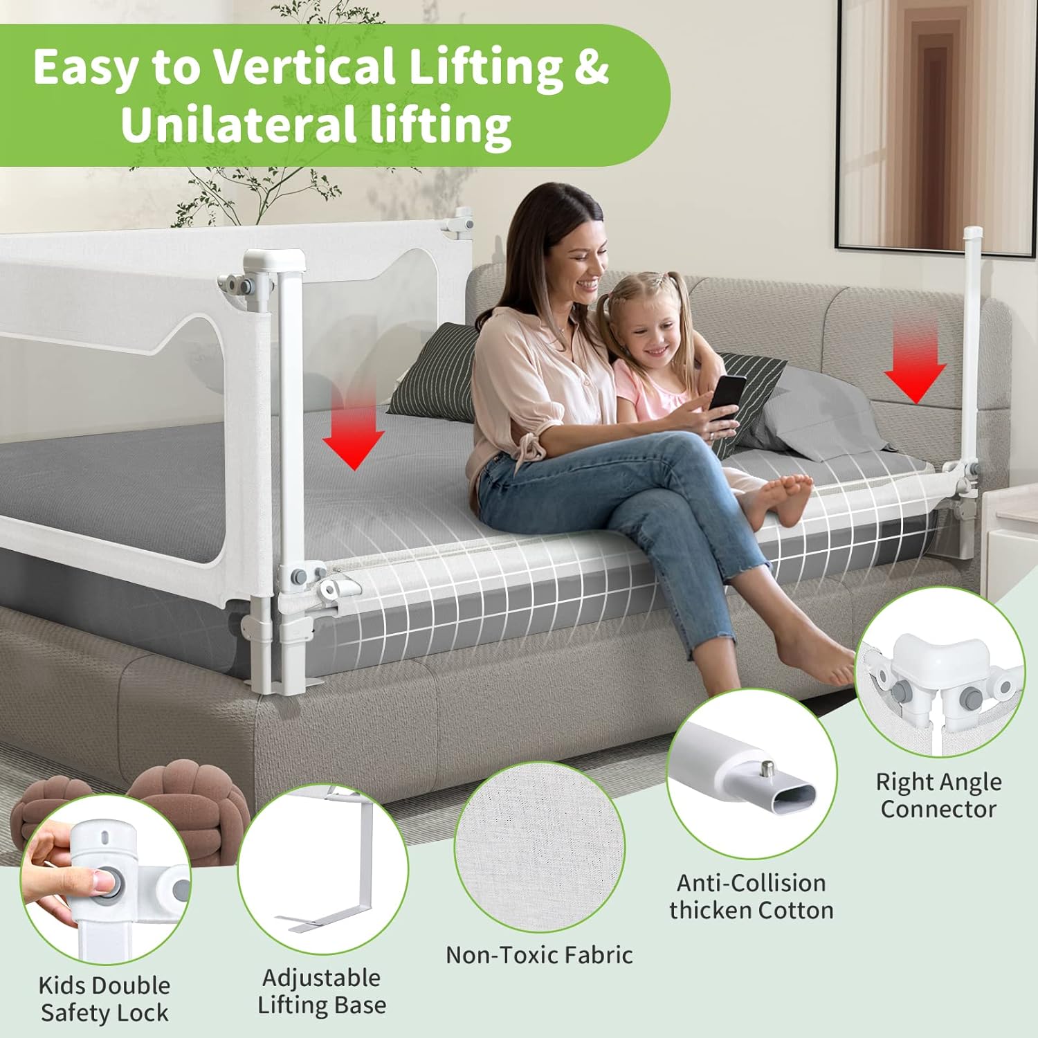 White bed clearance rails for toddlers