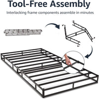 Amazon Basics King Bed Frame Metal - Smart Box Spring Base with Extra Firm - $85