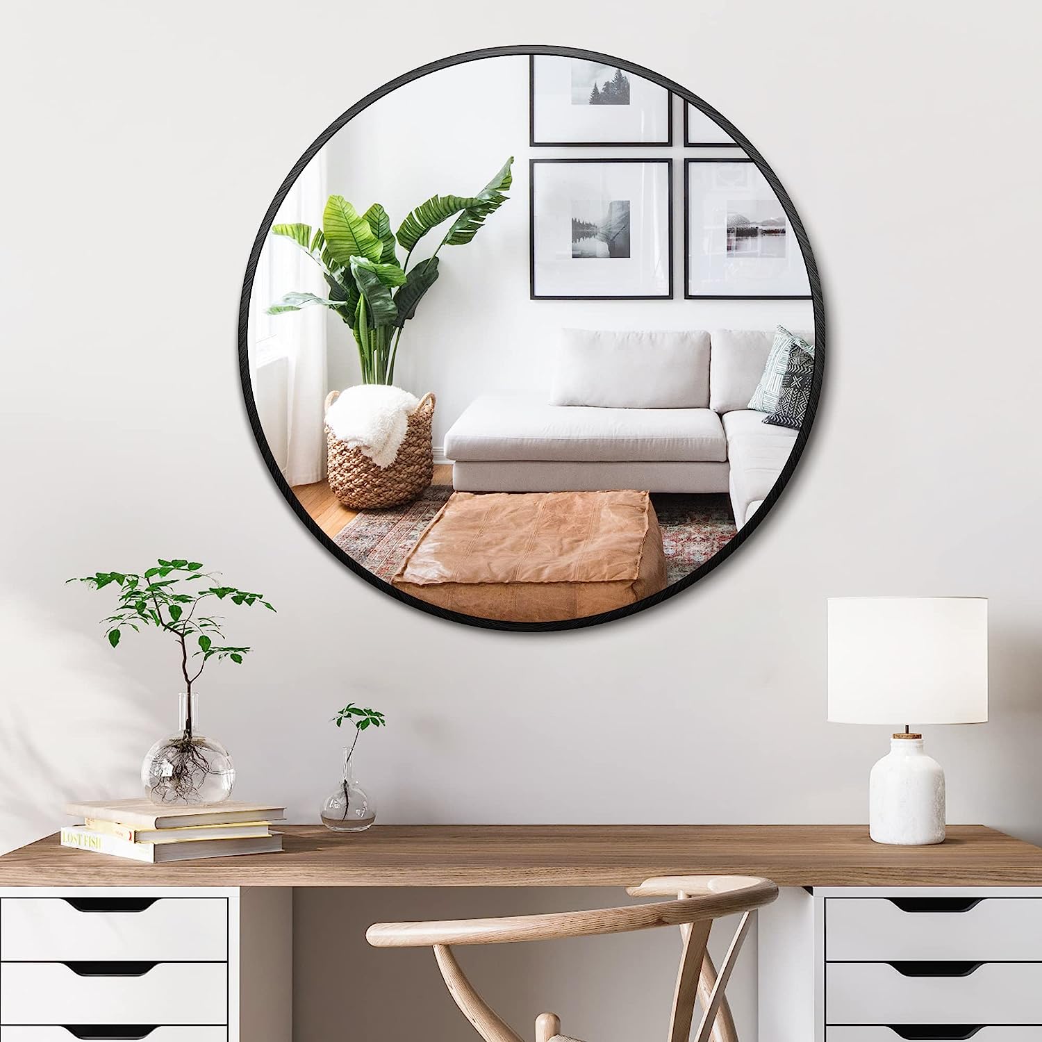 Itrue Black Round Mirror 36 Inch for Bathroom - $70