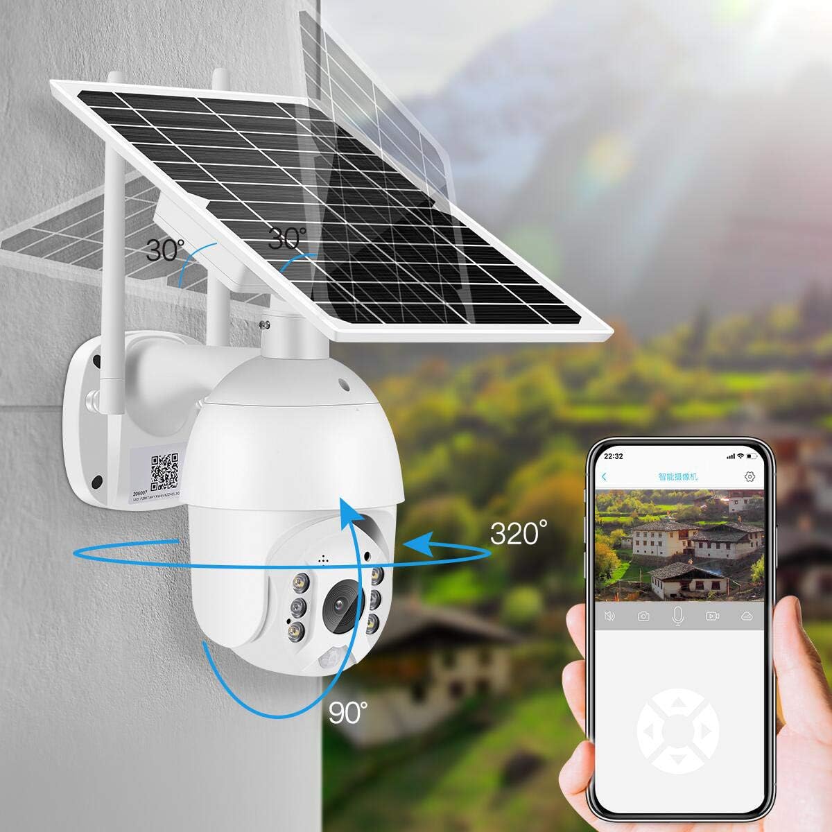 Altop Wire-Free Wireless Rechargeable Battery Solar Powered Outdoor 1080P Pan - $60