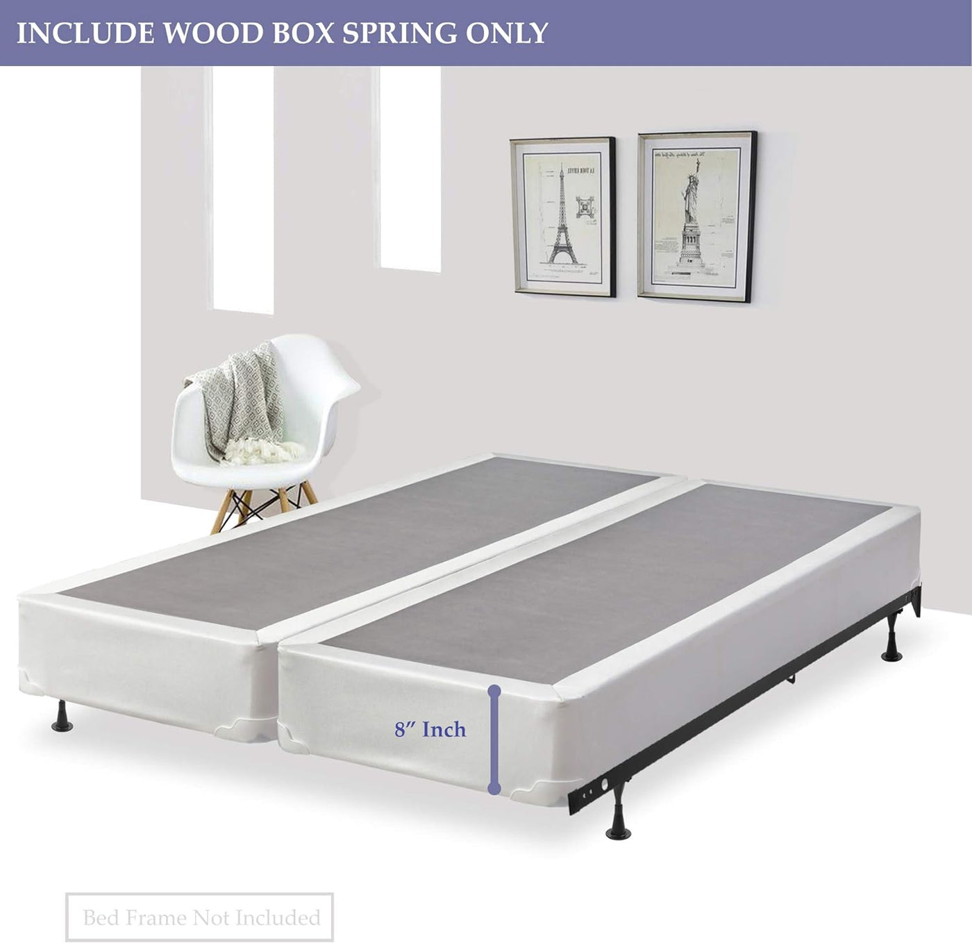 8-inch Fully Assembled Split Box Spring/Foundation for Mattress, Full Size - $125