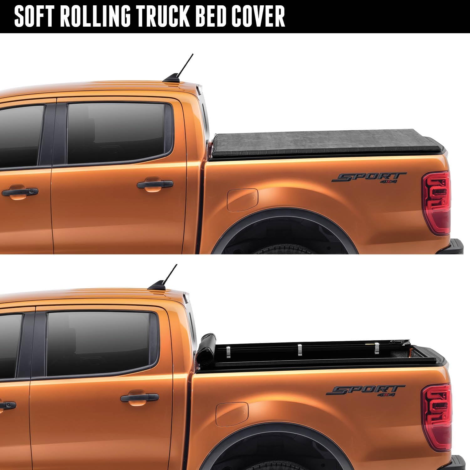 RealTruck TruXedo TruXport Soft Roll Up Truck Bed Tonneau Cover - $205