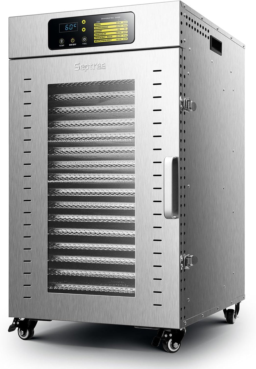 Commercial Food Dehydrator 18 Trays, 1500W Large Capacity 34.42ft² Food Dryer - $195