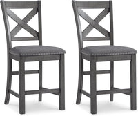 Signature Design Modern Farmhouse 25" Counter Height Upholstered Barstool - $120