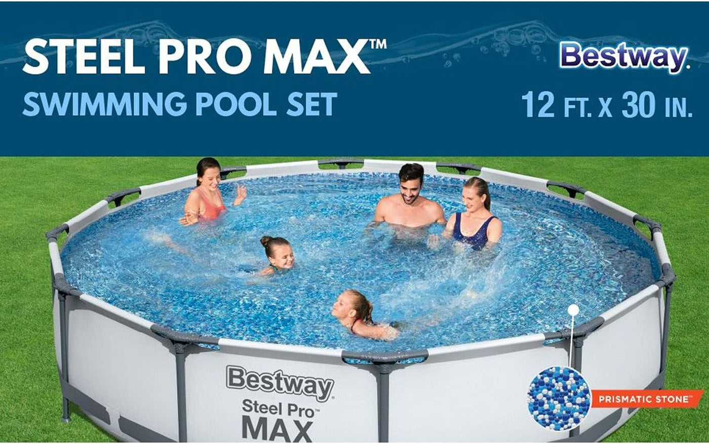 Bestway 56417 Steel Pro Above Ground, 12ft x 30 Inch | Frame Swimming Pool - $90