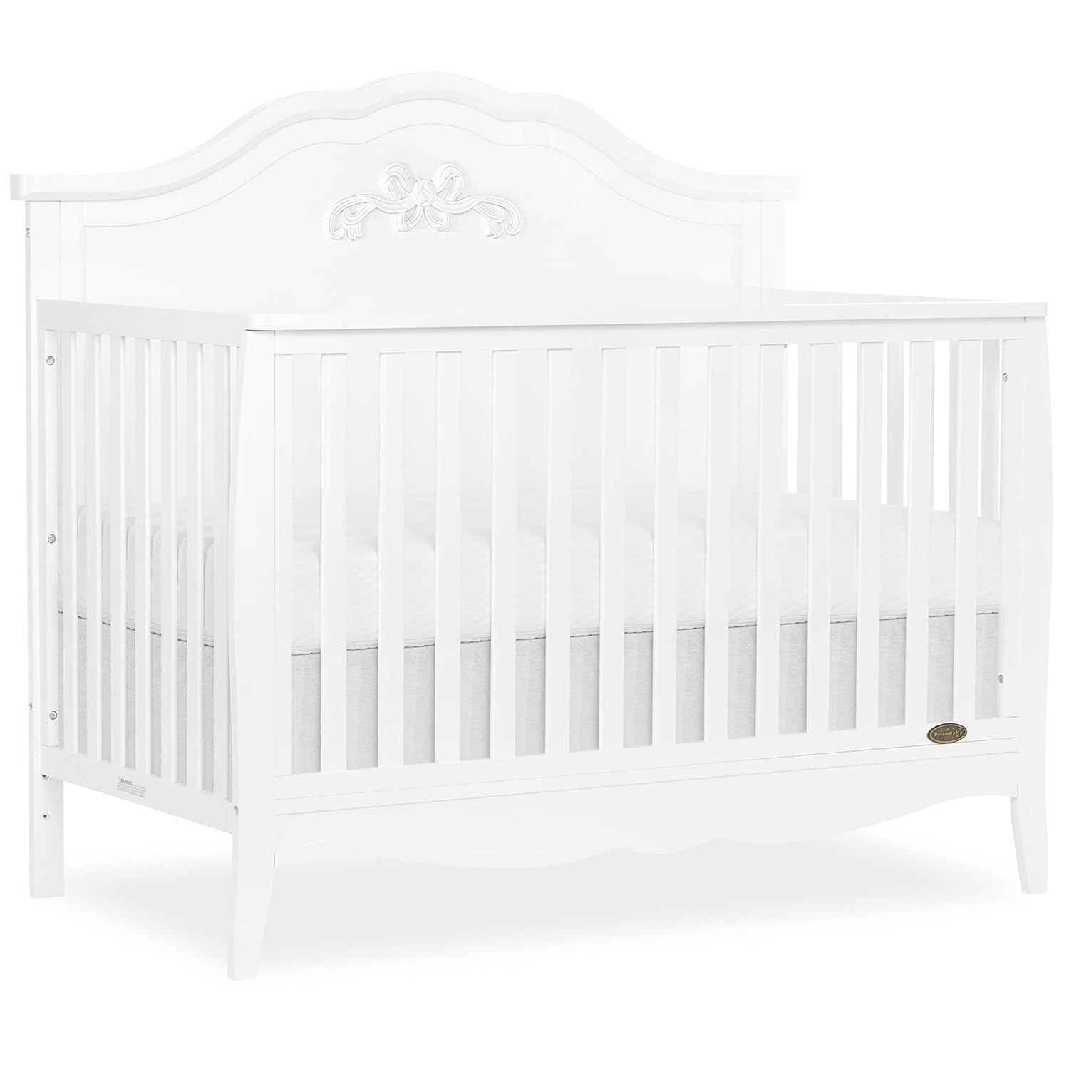 SweetPea Baby Jasmine 4-in-1 Convertible Crib in White, 3 Mattress Height Settings - $205