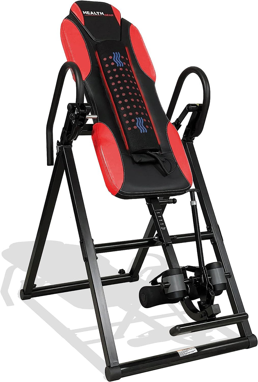 Health Gear Deluxe Heat & Vibration Massage Inversion Table, Black, Red - $110