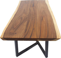 Deco 79 Wood Rectangle Dining Table with Black Metal Base, Brown - $860