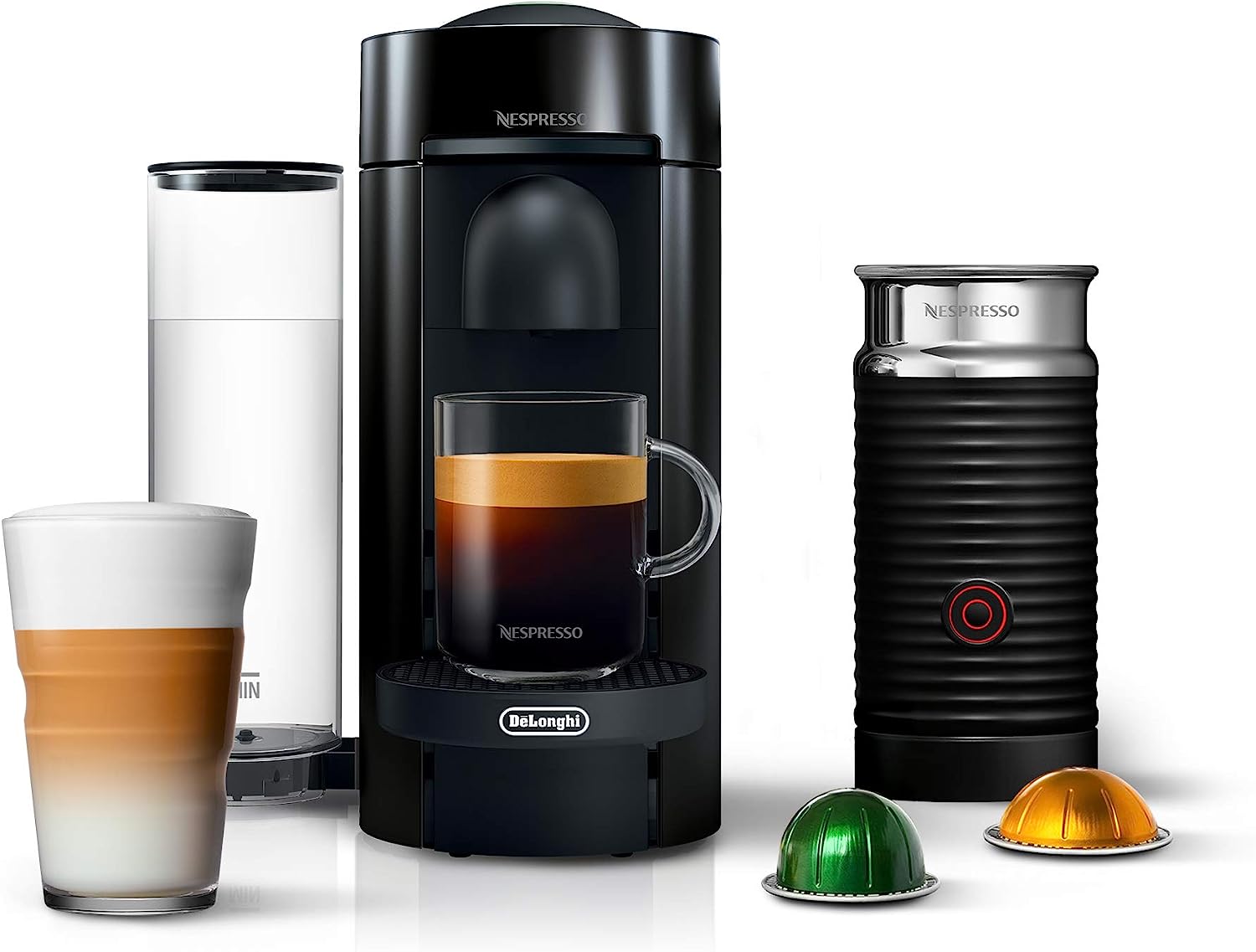 Nespresso VertuoPlus Coffee and Espresso Machine by De'Longhi, Ink Black - $130