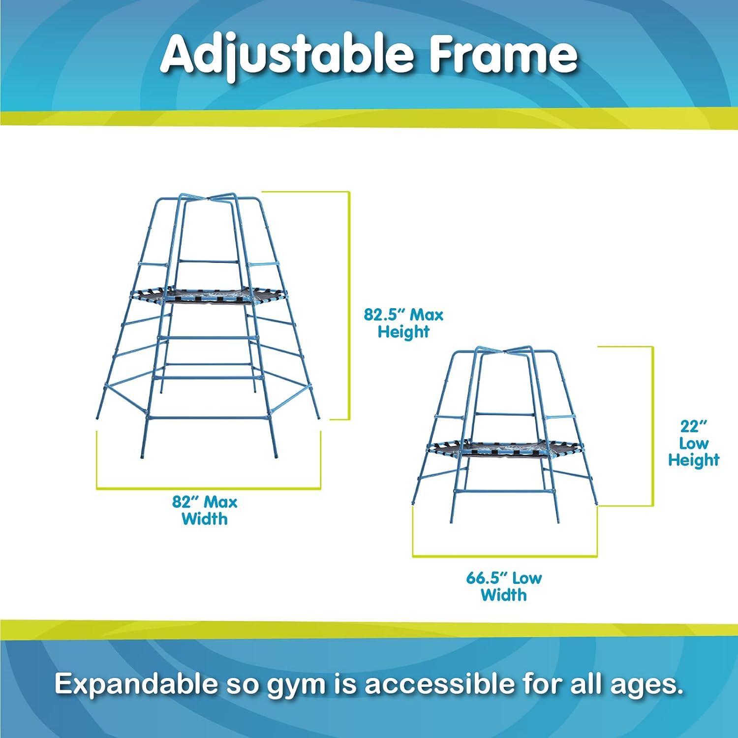 TP Toys Explorer 2 Climbing Set Jungle Gym with Platform and Tent, Blue - $200