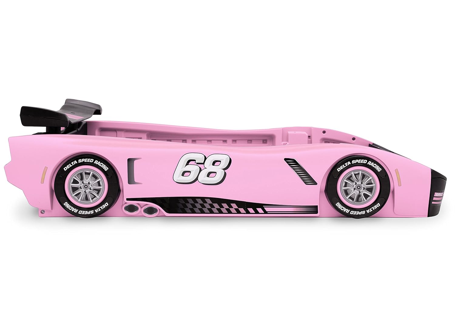 Delta Children Turbo Race Car Twin Bed, Pink - $130