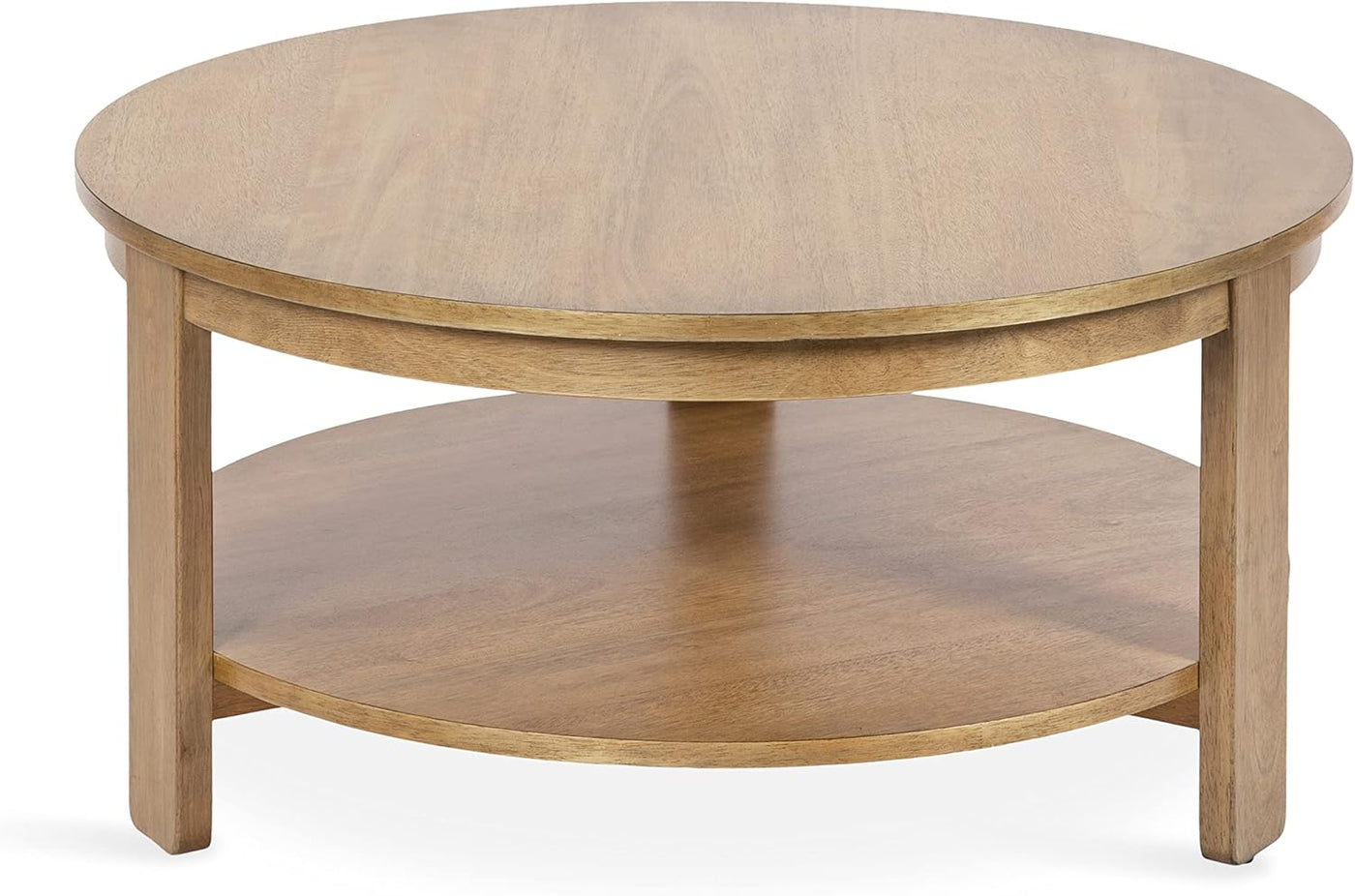 Kate and Laurel Foxford Tiered Round Coffee Table, 34 x 34 x 17, Natural Brown - $235