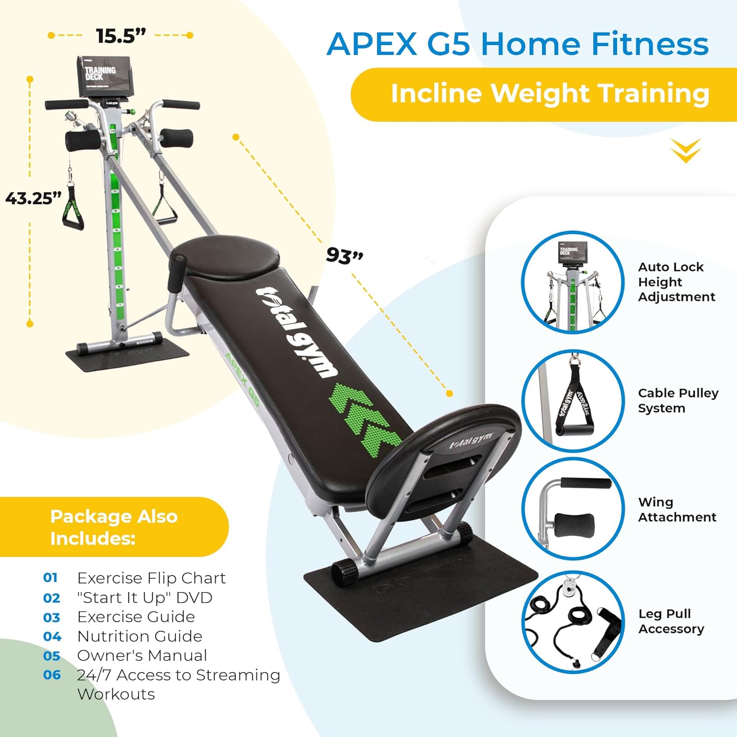 Total Gym APEX Home Gym Workout Total Body Strength Training Fitness Equipment - $325