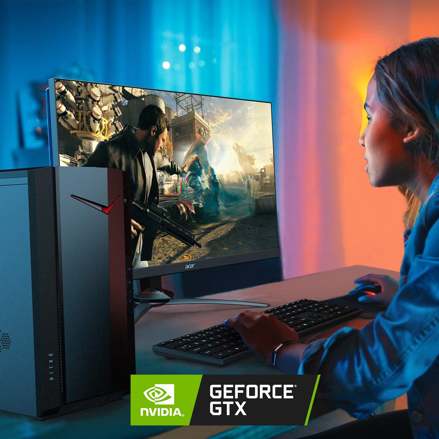 Acer Nitro 50 N50-620-UA14 Gaming Desktop - $375