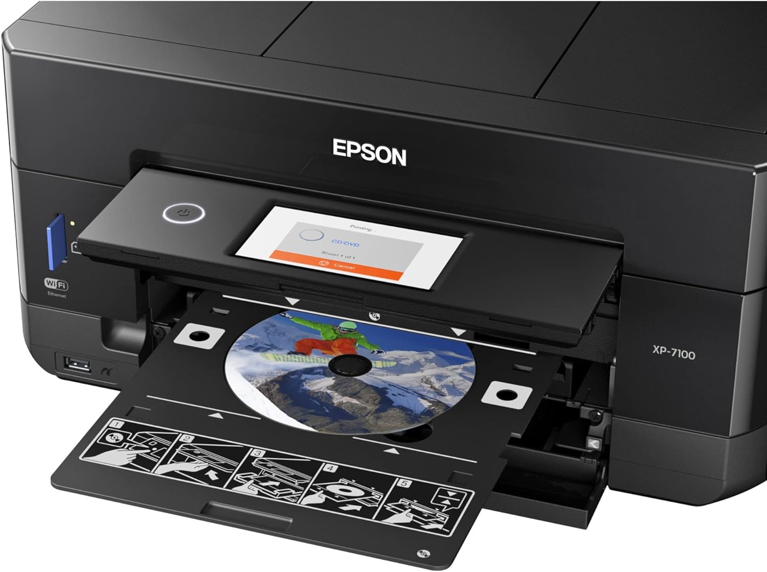 Epson Expression Premium XP-7100 Color Photo Printer, Scanner and Copier, Black - $145