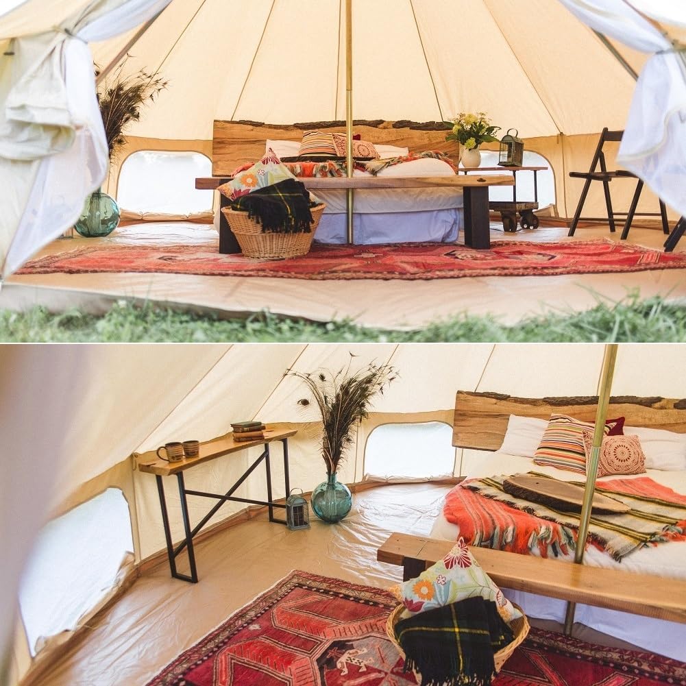 Dream House Outdoor Waterproof Cotton Canvas Family Camping Bell Tent - $350