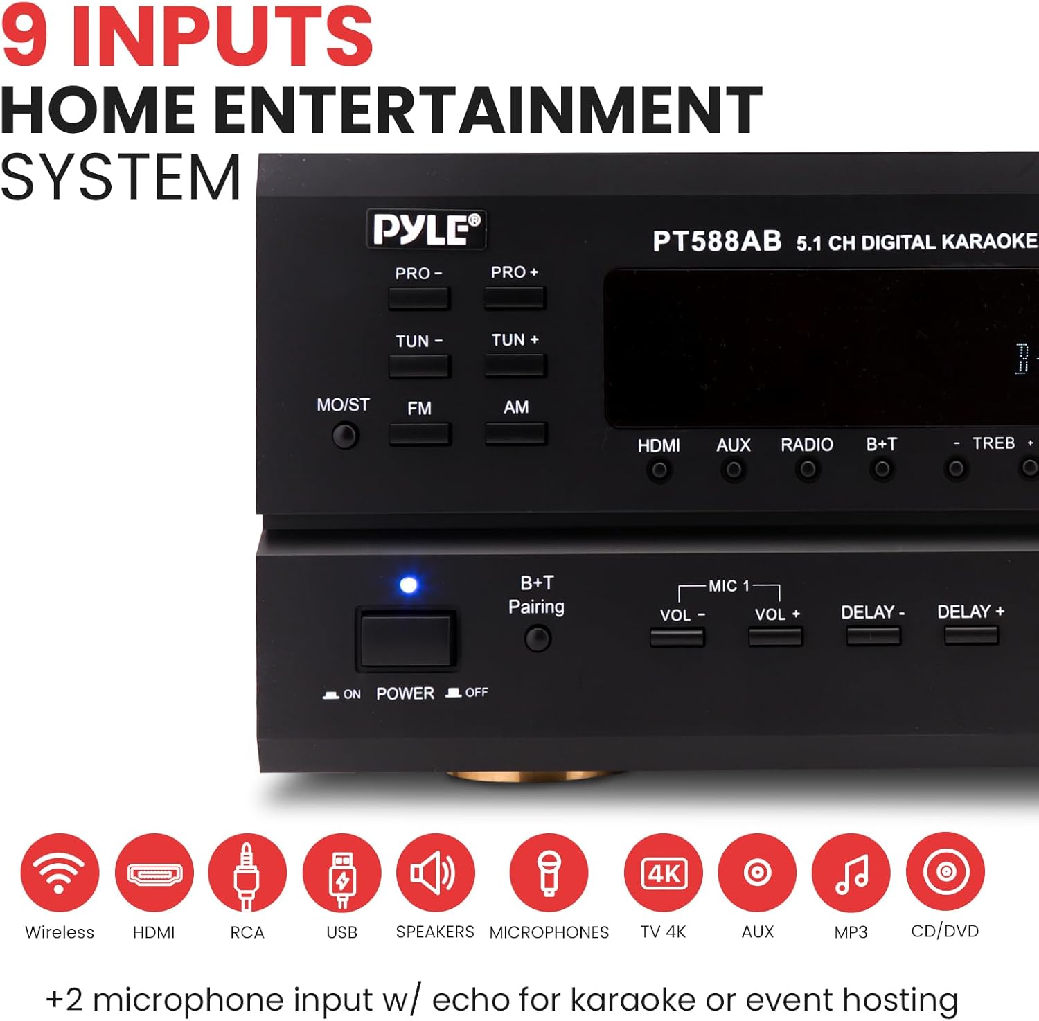 Pyle Wireless Bluetooth Power Amplifier System-420W 5.1 Channel Home Theater - $160