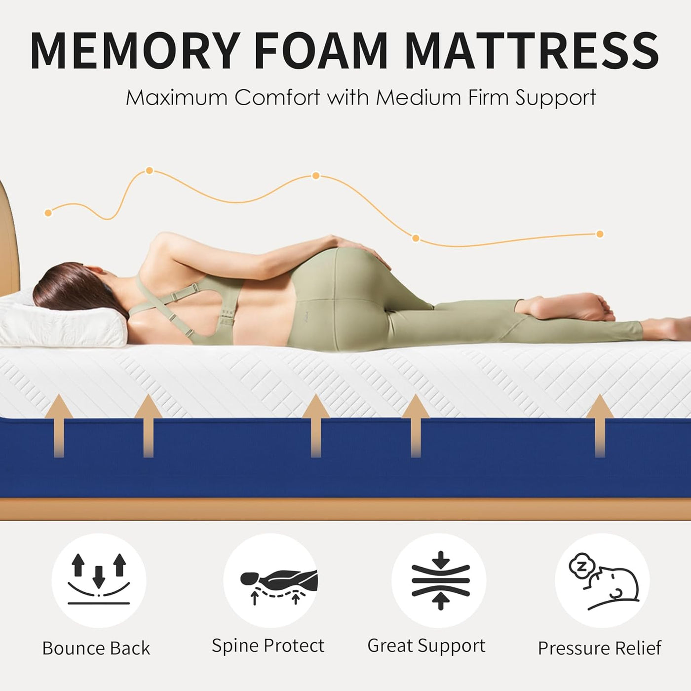 Memory Foam Mattress,12 Inch Queen Mattress in A Box,Fiberglass Free - $175