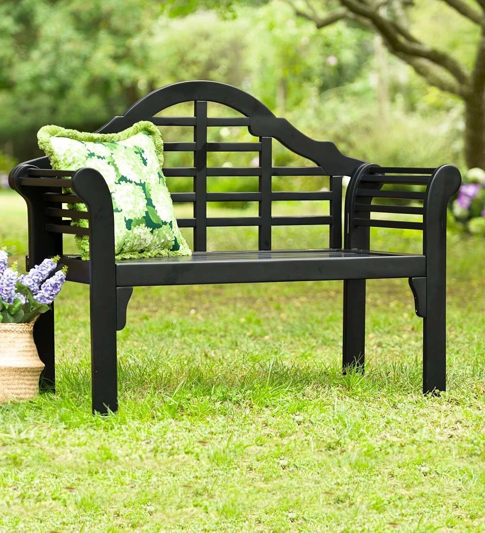 Plow & Hearth Weatherproof Lutyens Outdoor Bench | Wood | Black - $140
