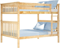 Max & Lily Full Over Full Bunk Bed with Ladder, Solid Wood Platform Bed Frame - $450