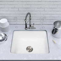 Enbol 24 Undermount Kitchen Sink - 24x18 inch Undermount White Porcelain - $150