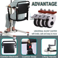 Patient Lift Transfer Chair, Patient Lift Wheelchair for Home and Car Portable - $315