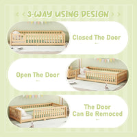 Twin Size Bed Floor Bed, Sturdy Wood Montessori Bed Frame (Natural) - $110
