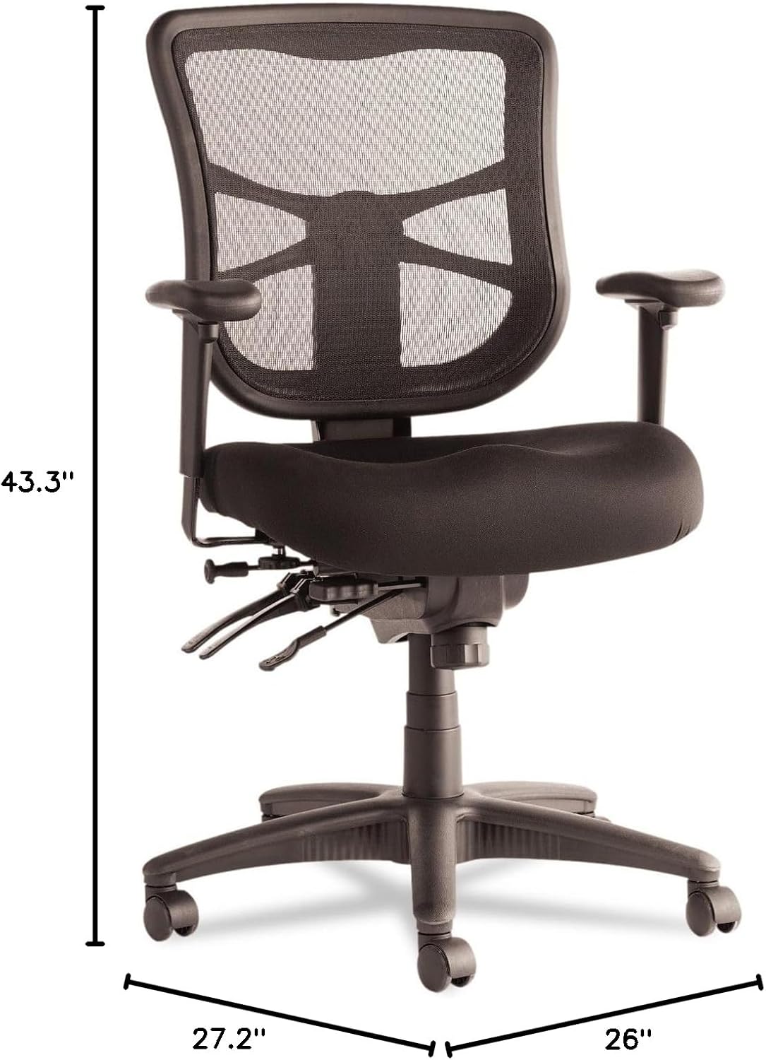 Alera ALEEL42ME10B Elusion Series Mesh Mid-Back Multifunction Chair - Black - $110