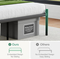 Novilla Full Size Bed Frame, 14 Inch Metal Platform Bed Frame, Black - $75