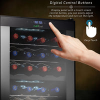 NutriChef PKCWCDS285 28 Bottle Fridge | Dual Zone Chiller | Adjustable Temperature - $285