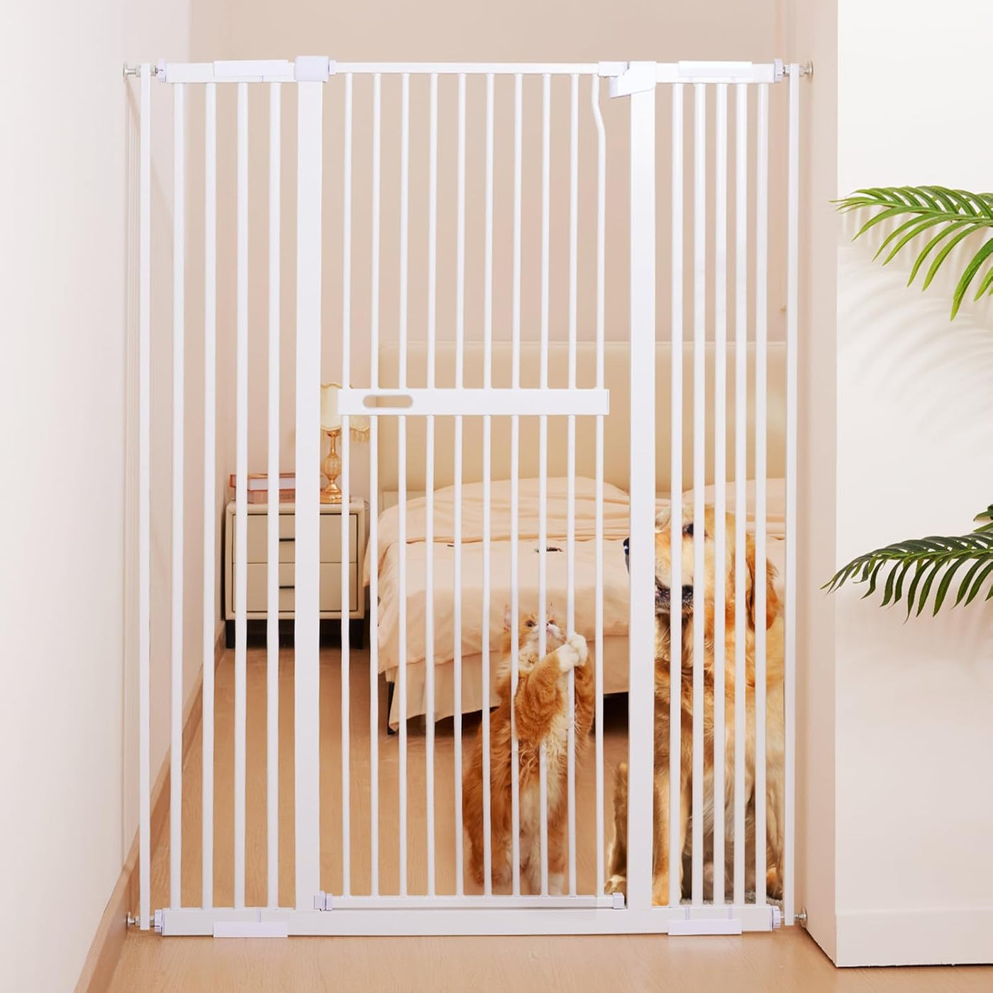 No Pawblems 55.1" Extra Tall Pet Gate for Cat/Dog, 29.9-44.4" Wide, White - $95