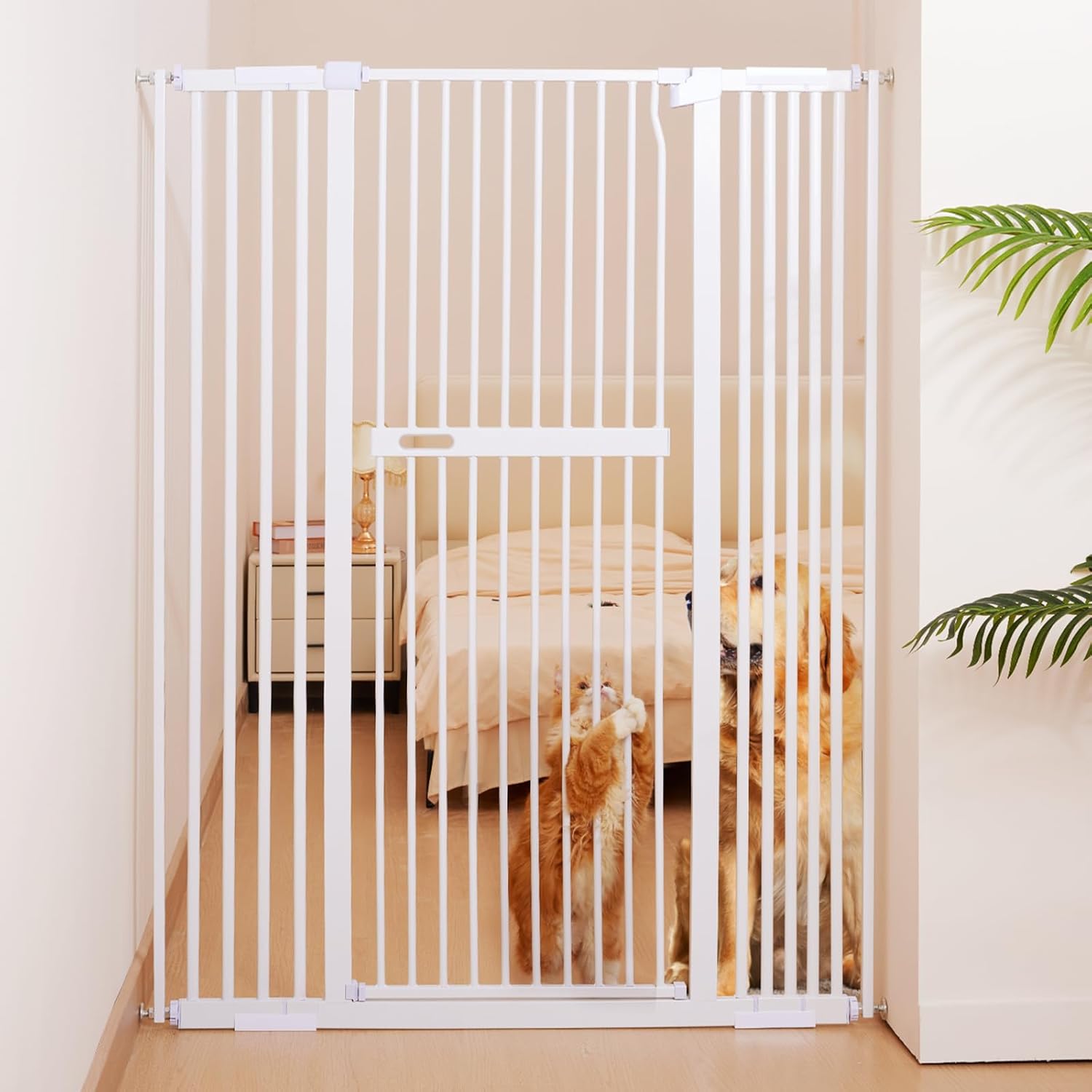 No Pawblems 55.1" Extra Tall Pet Gate for Cat/Dog, 29.9-44.4" Wide, White - $95