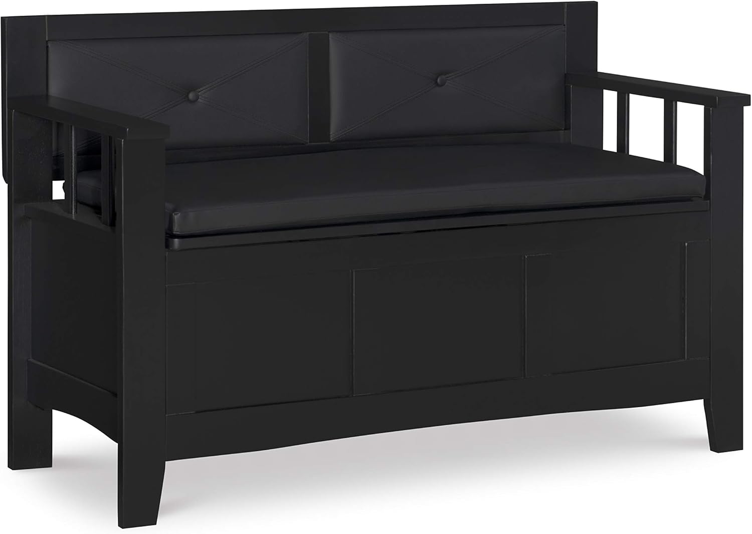 Linon Carlton Padded Bench, 44.5"W x 17"D x 30"H, Black - $100