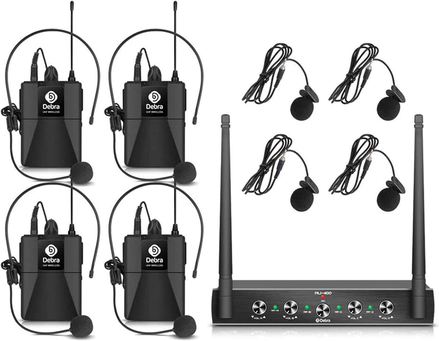 Debra Audio Pro UHF 4 Channel Wireless Microphone System - $80