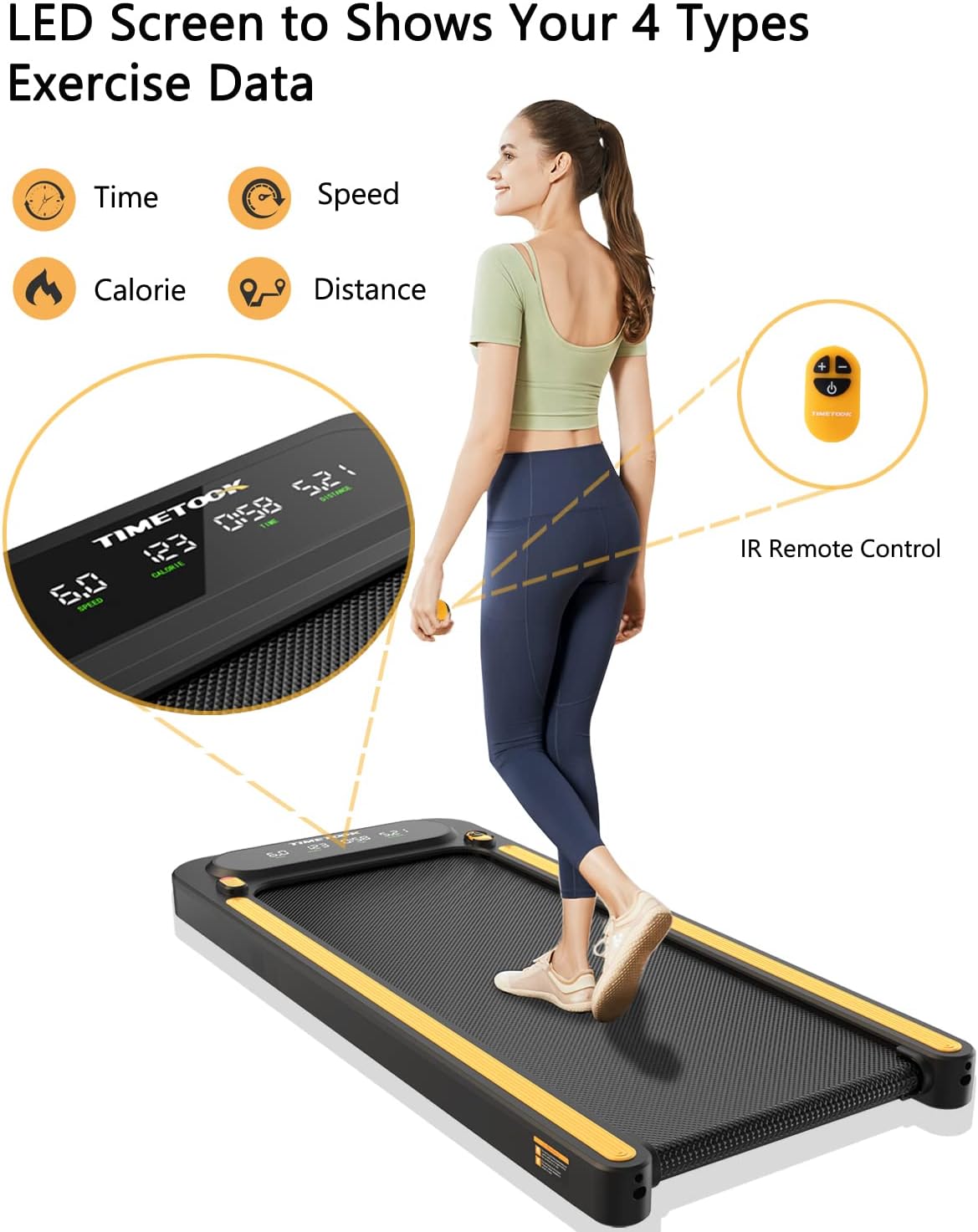 Under Desk Treadmill, 2.25HP Walking Treadmill with 265lb Weight Capacity - $120