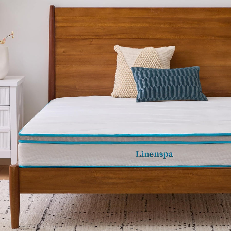 Linenspa 8 Inch Memory Foam and Spring Hybrid Mattress - Full Size - $110