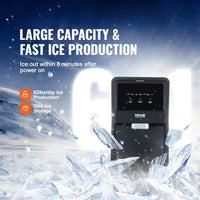 VEVOR Nugget Ice Maker, 62lbs in 24 Hours, Auto Dispense Self Cleaning Countertop - $285