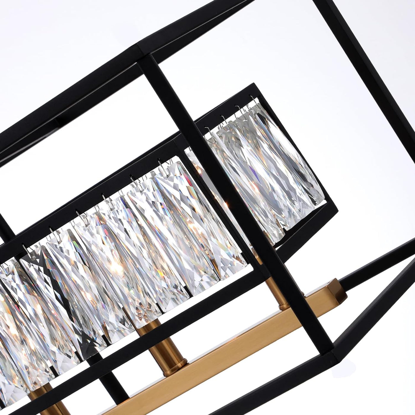 Crystal Chandeliers for Dining Room, Rectangle 6-Light Modern Farmhouse Chandelier - $230