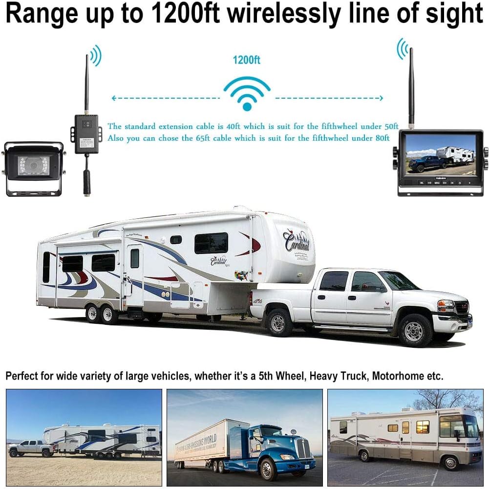 Haloview Wireless Long Range Backup Camera System kit 7'' 720P HD Digital Monitor - $205