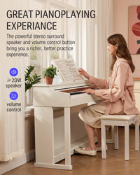 Donner DDP-100 88-Key Weighted Action Digital Piano, Beginner keyboard piano Bundle - $325