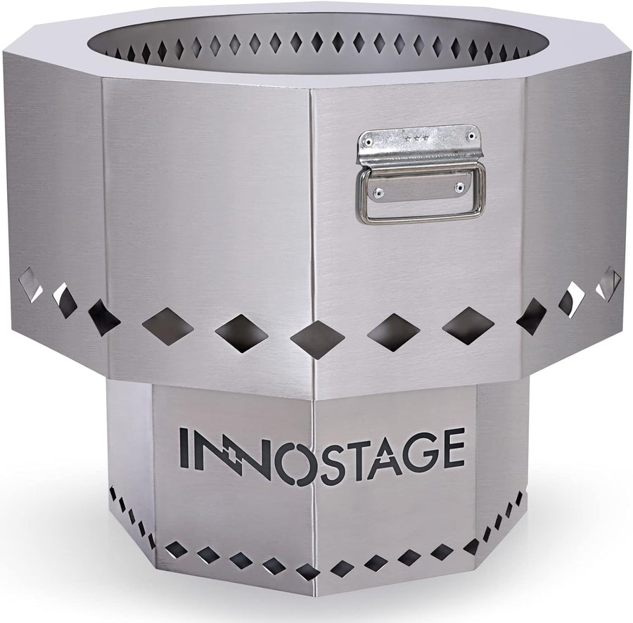 INNO STAGE Stainless Fire Pit with Portable Carrying Storage Bag - M - $50