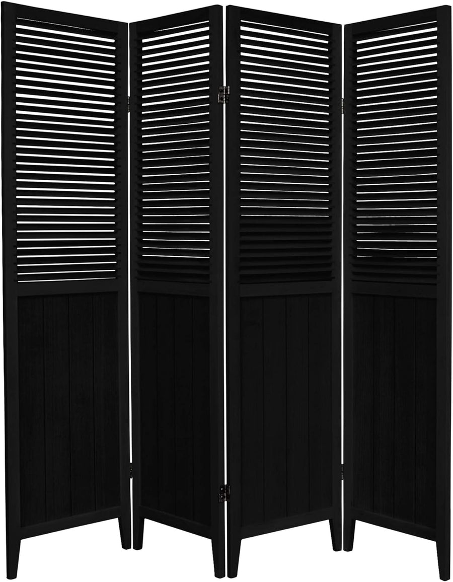 Oriental Furniture 6 ft. Tall Beadboard Divider - Black - 4 Panels - $215