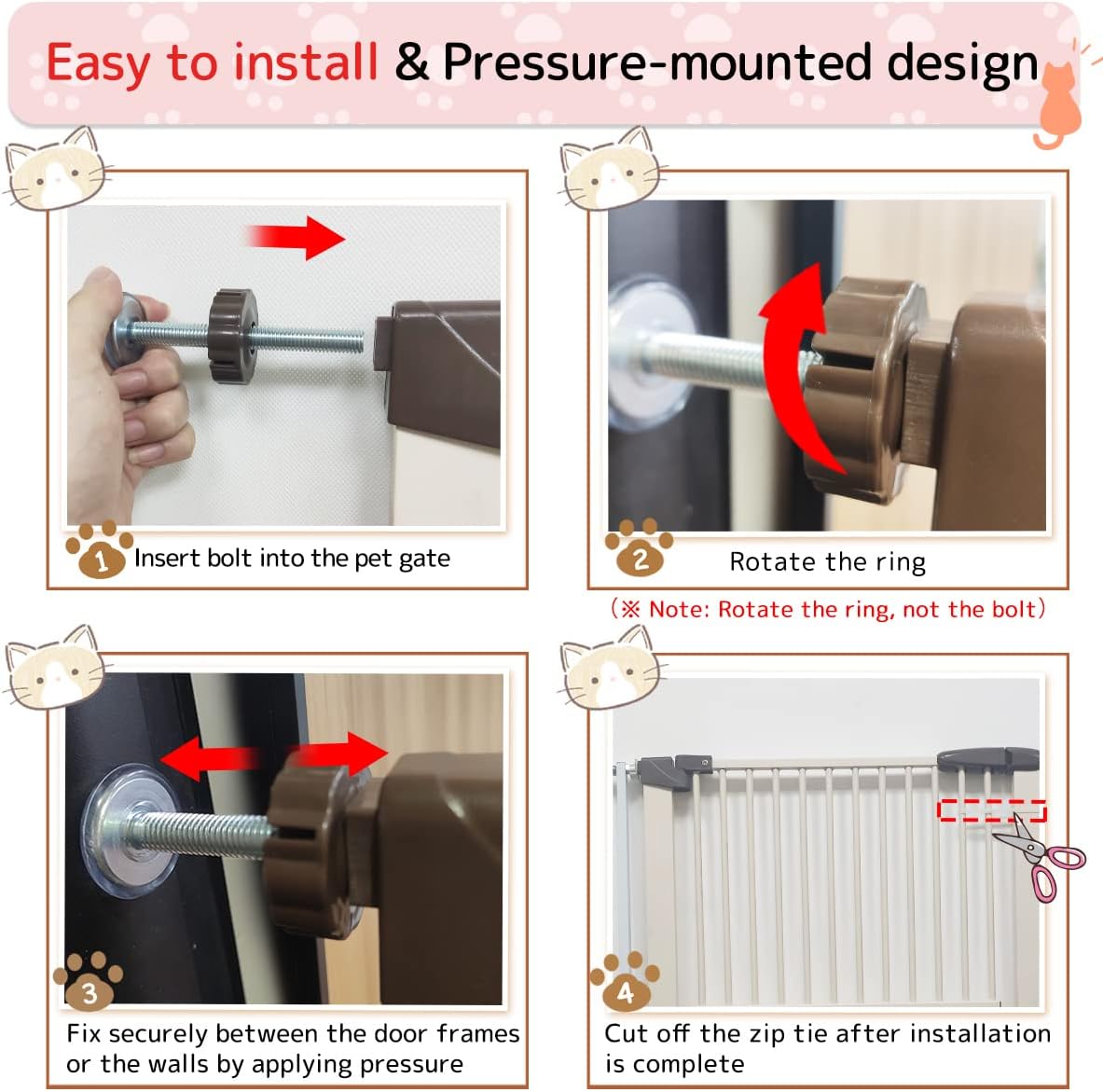 Lumizone Extra Tall Pet Gate 55.12" High Pressure Mounted 30.12"-34.05" - $95