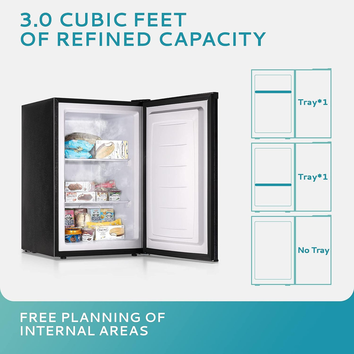 Euhomy Upright freezer, 3.0 Cubic Feet, Single Door Compact Mini Freezer - $145