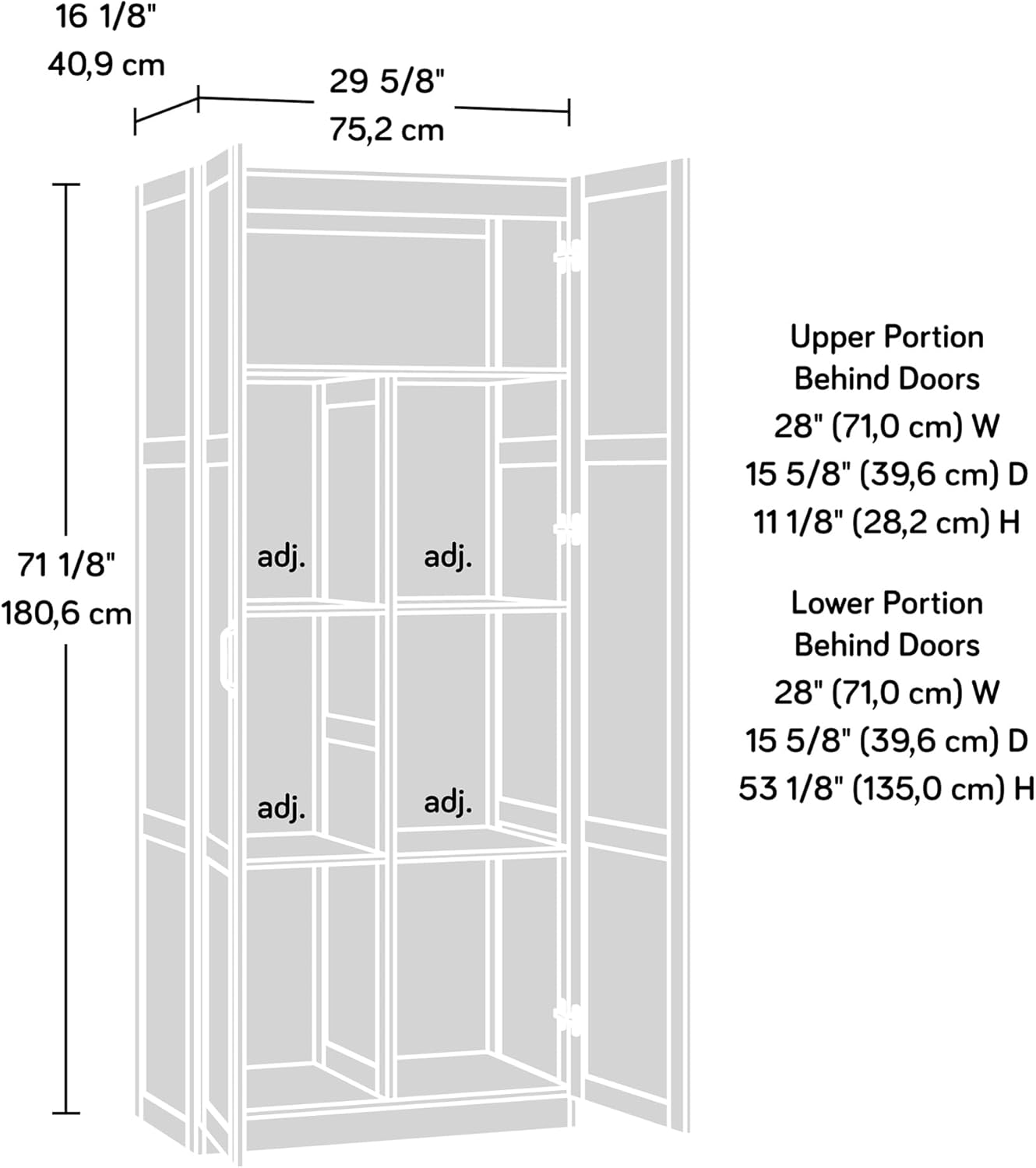 Sauder Select Storage Cabinet, Pantry Cabinet Kitchen Storage - $125