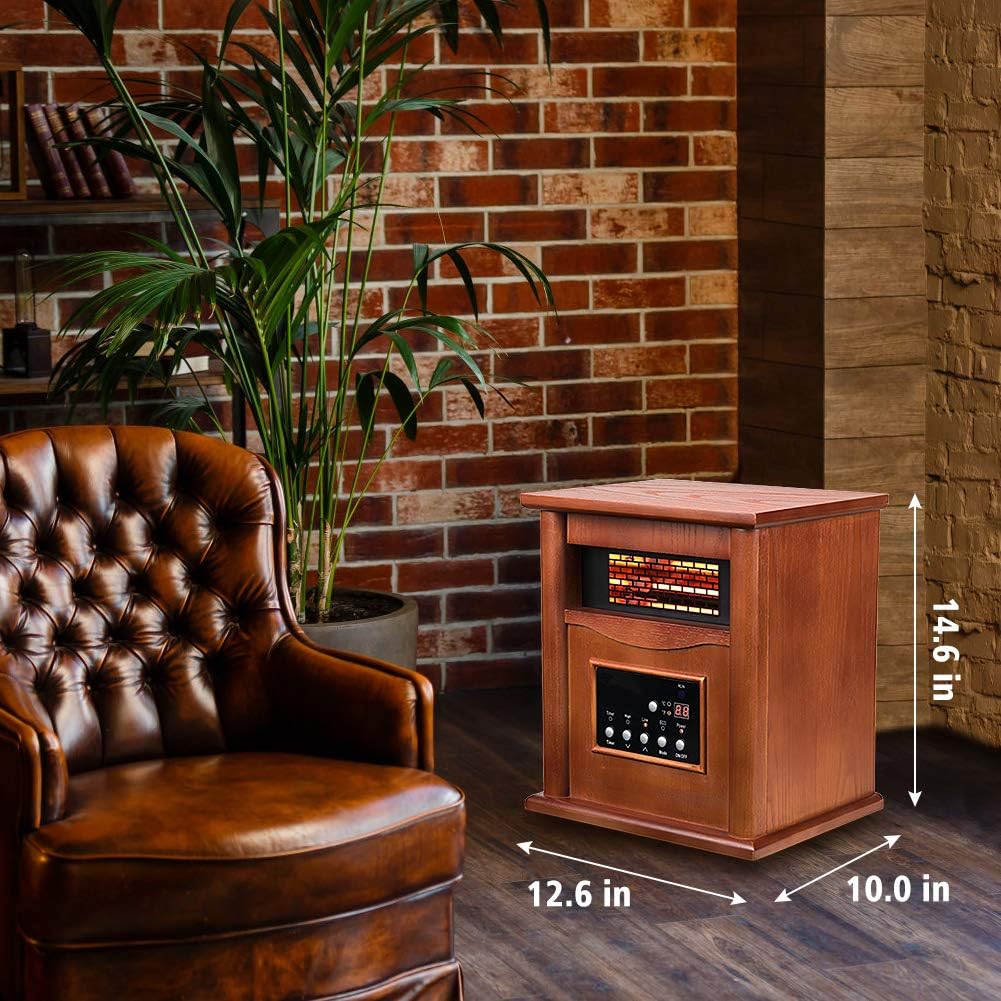 Electric Infrared Space Heater, 3 Heat Settings, 12H Timer, 1500W - $80