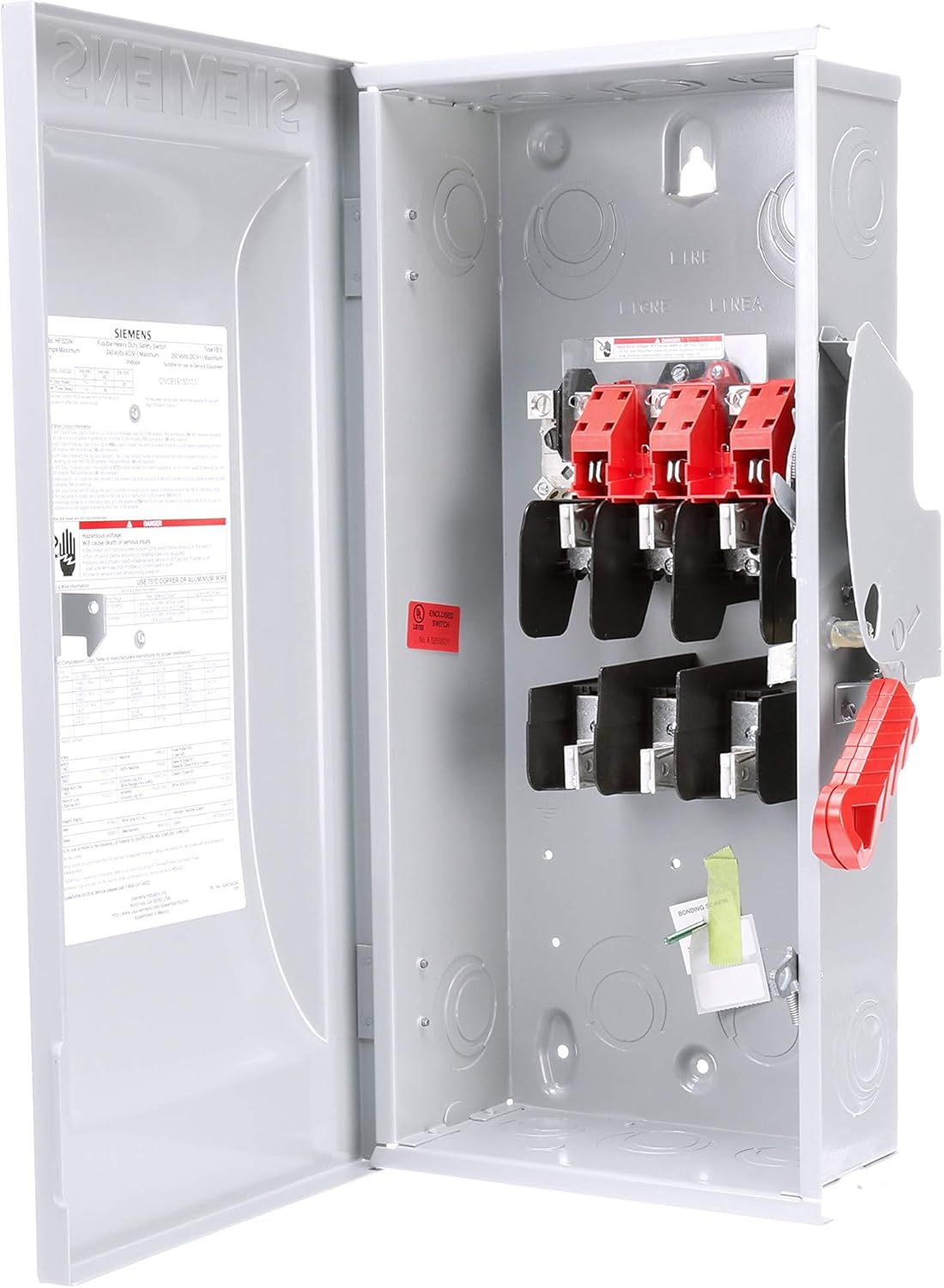 Siemens HF323N 100-Amp 3 Pole 240-volt 4 Wire Fused Heavy Duty Safety Switches - $205