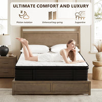 Queen Mattress 12 Inch Hybrid Mattress Queen in a Box with Bamboo Cover - $165